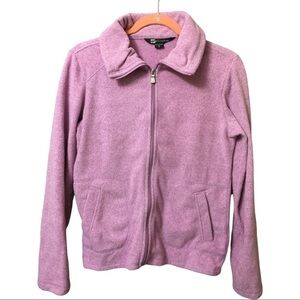 𝅺FLEECE heathered pink zip coat with pockets.